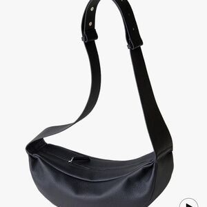 Elegant Leather Black Sling Bag